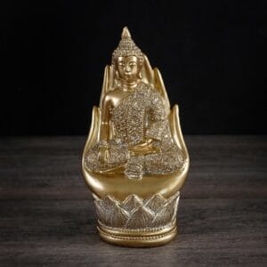 Seated Buddha on Hand 4x3x7