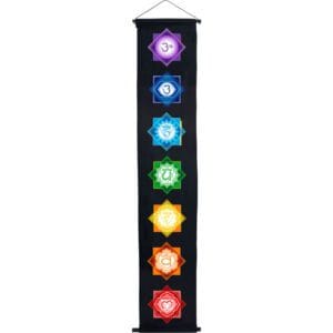 Black Cotton Chakra Banner 12"x60"